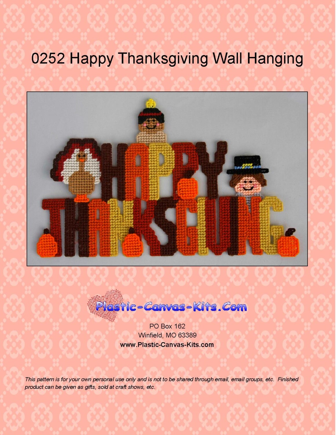 Happy Thanksgiving Sign-plastic Canvas Pattern-pdf Download - Etsy