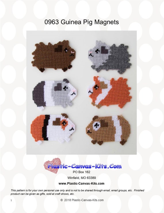 Guinea Pig Magnets-plastic Canvas Pattern-pdf Download 