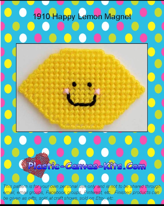 Happy Lemon Magnet-plastic Canvas Pattern-pdf Download - Etsy