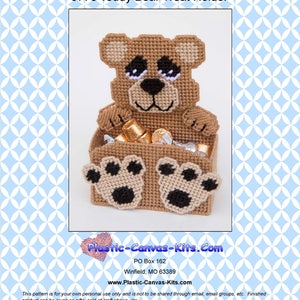 Teddy Bear Treat Holder-Plastic Canvas Pattern-PDF Download