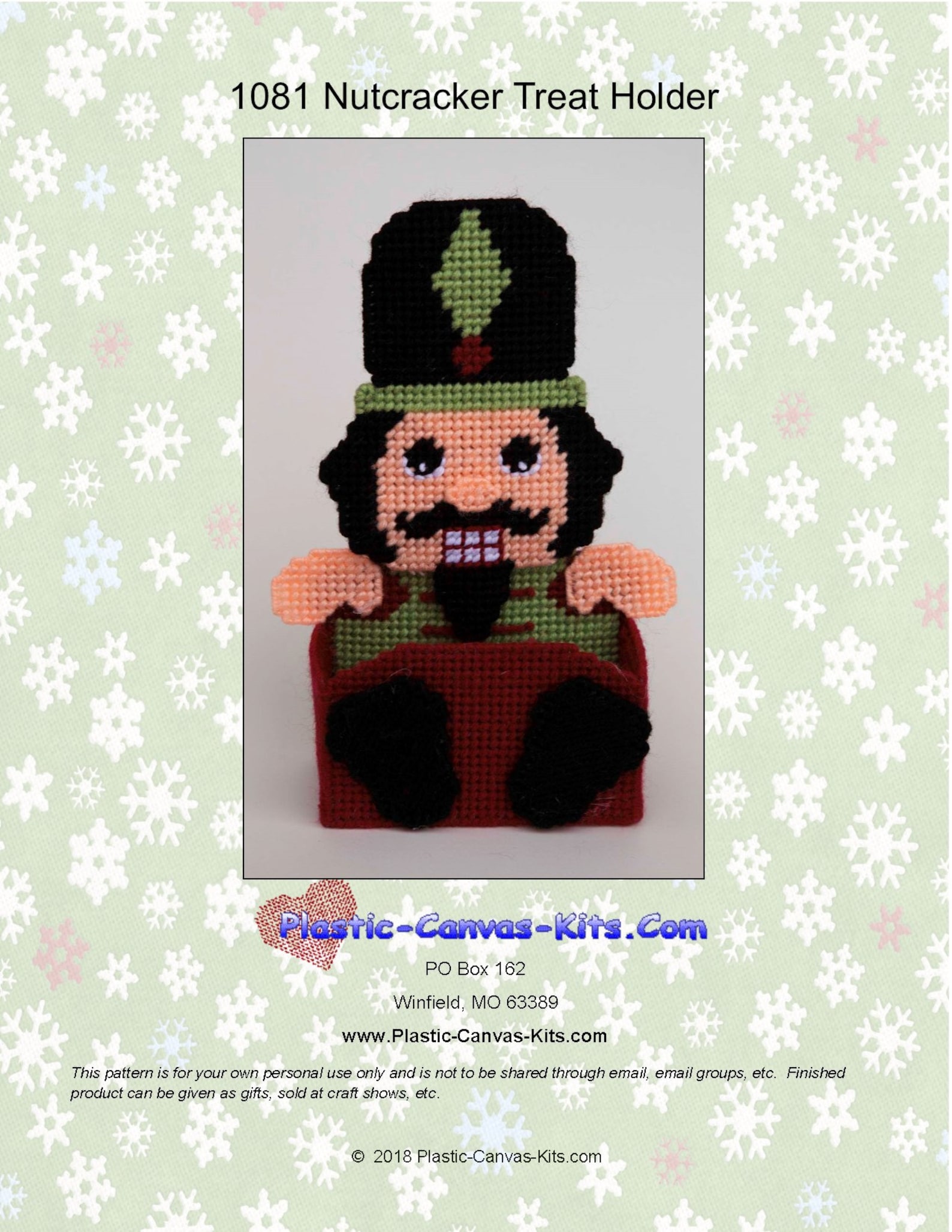 Christmas Nutcracker Treat Holder-plastic Canvas Pattern-pdf Download ...