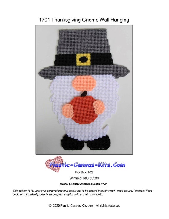 Thanksgiving Gnome Wall Hanging-plastic Canvas Pattern-pdf Download 