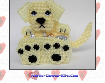Yellow Labrador Retriever Treat Holder-Plastic Canvas Pattern-PDF Download