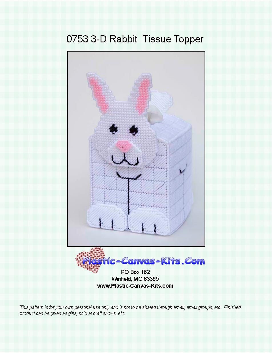 Bunny Rabbit 3-D Tissue Topper-plastic Canvas Pattern-pdf Download - Etsy