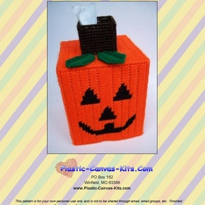 Halloween Pumpkin Tissue Topper-Plastic Canvas Pattern-PDF DOwnload
