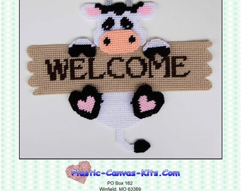 Cow Welcome Sign-Plastic Canvas Pattern-PDF Download