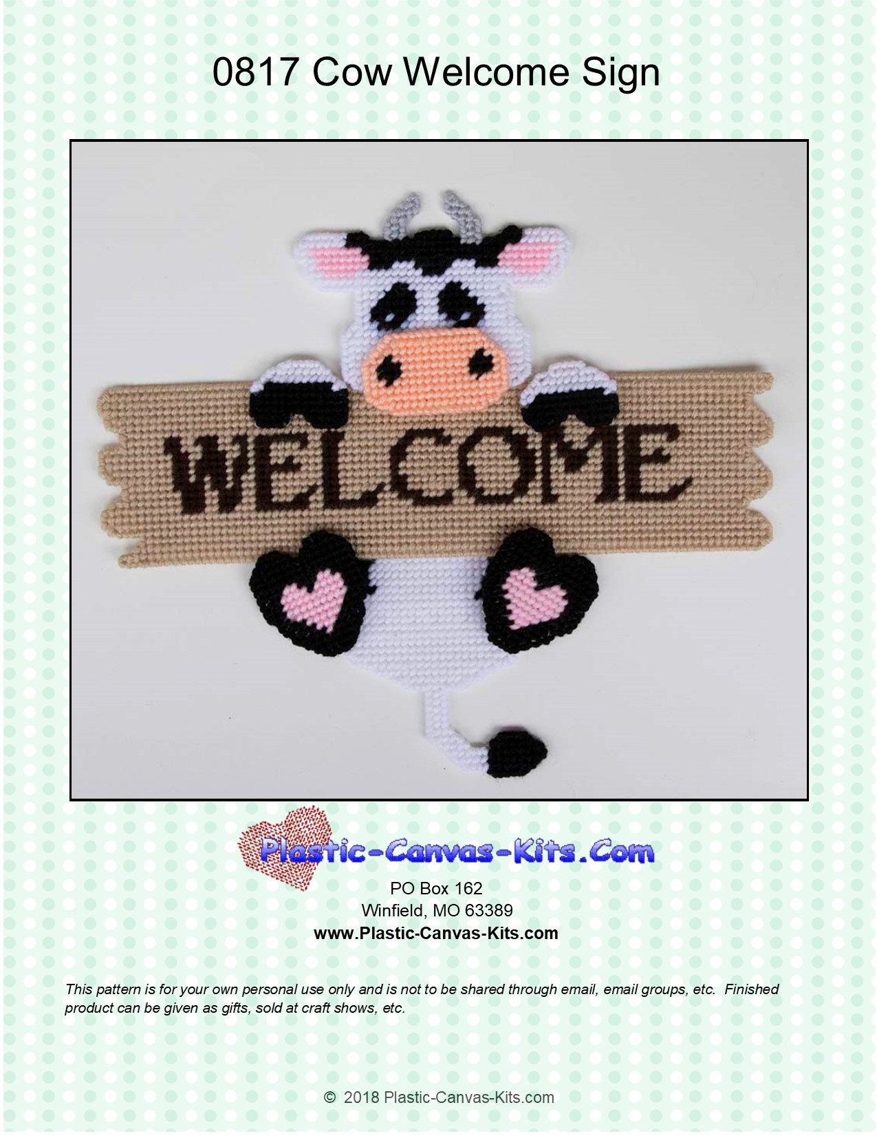 Interchangeable Welcome Sign Plastic Canvas Pattern