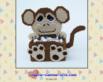 Monkey Treat Holder/Candy Holder-Plastic Canvas Pattern-PDF Download