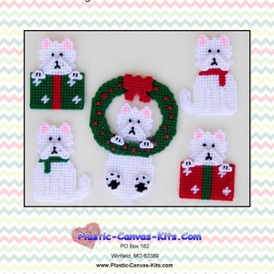 West Highland Terrier-Westie-Christmas Ornaments-Plastic Canvas Pattern-PDF Download