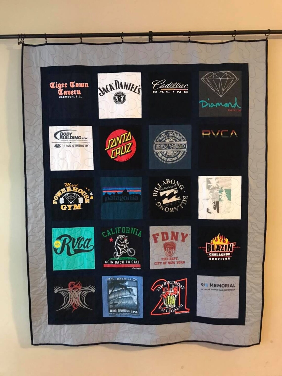 Custom Tshirt Quilt With Sashing and Bordering Etsy