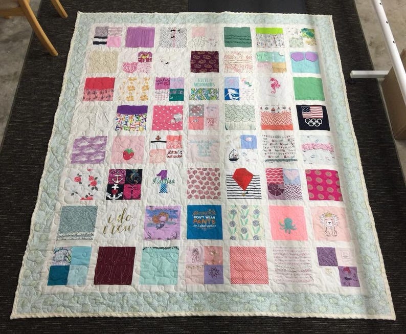 Custom Baby Clothes Quilt WITH SASHING Handmade Quilt out of Etsy