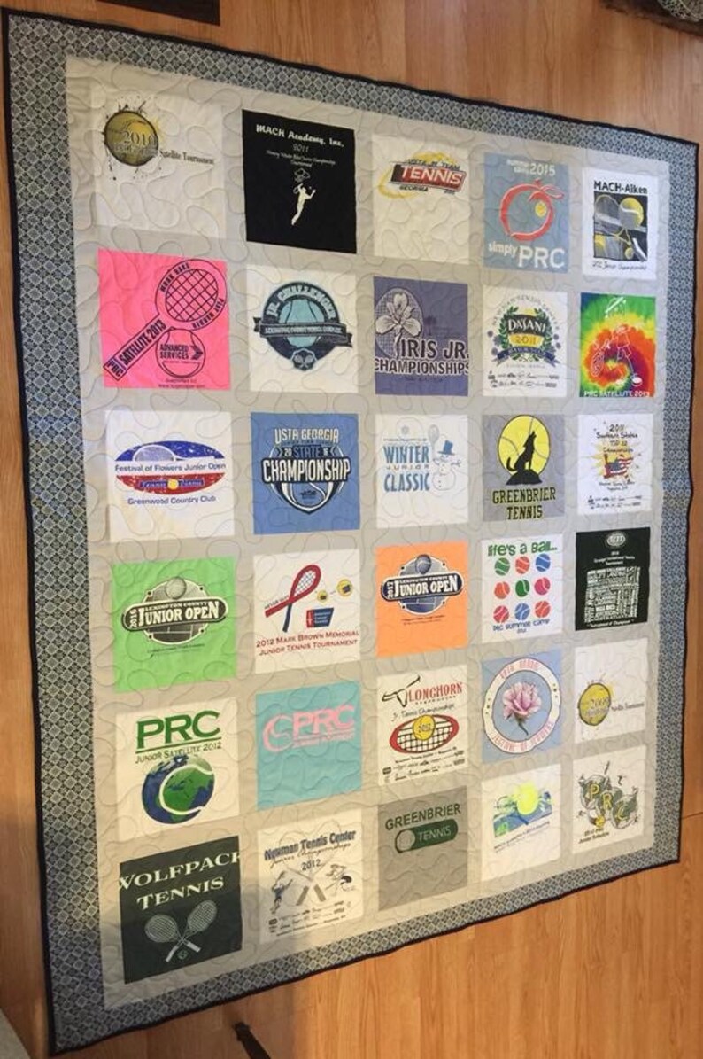 Custom Tshirt Quilt with Sashing and Bordering Etsy