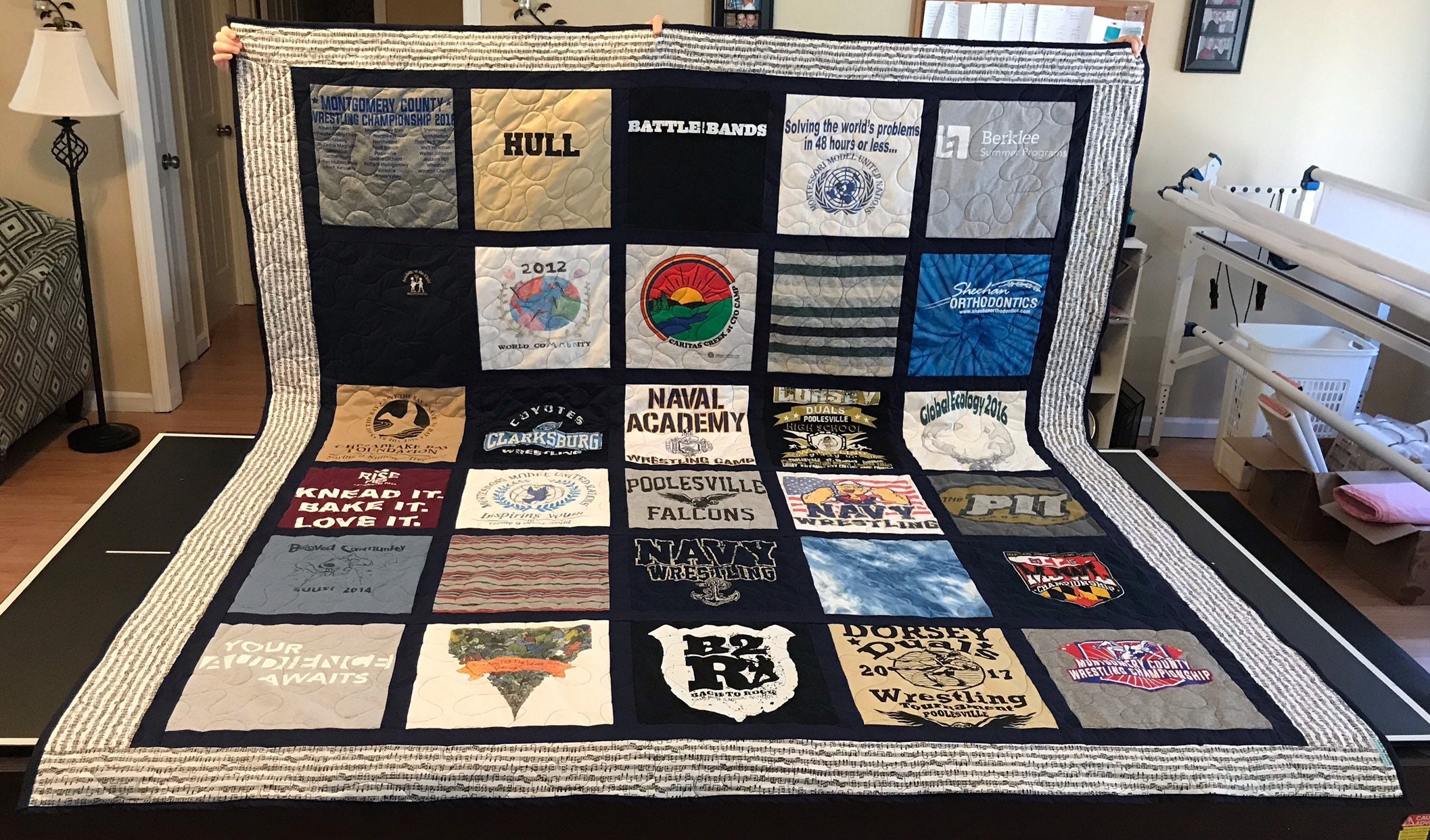 Custom Tshirt Quilt With Sashing and Bordering Etsy