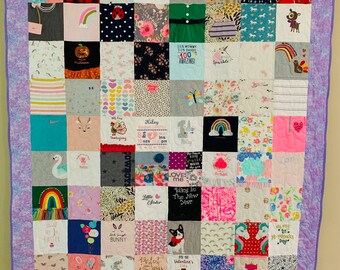 Custom Baby Clothes Quilt - Handmade Quilt out of Your Sweet Baby's clothes!! Pick your size!