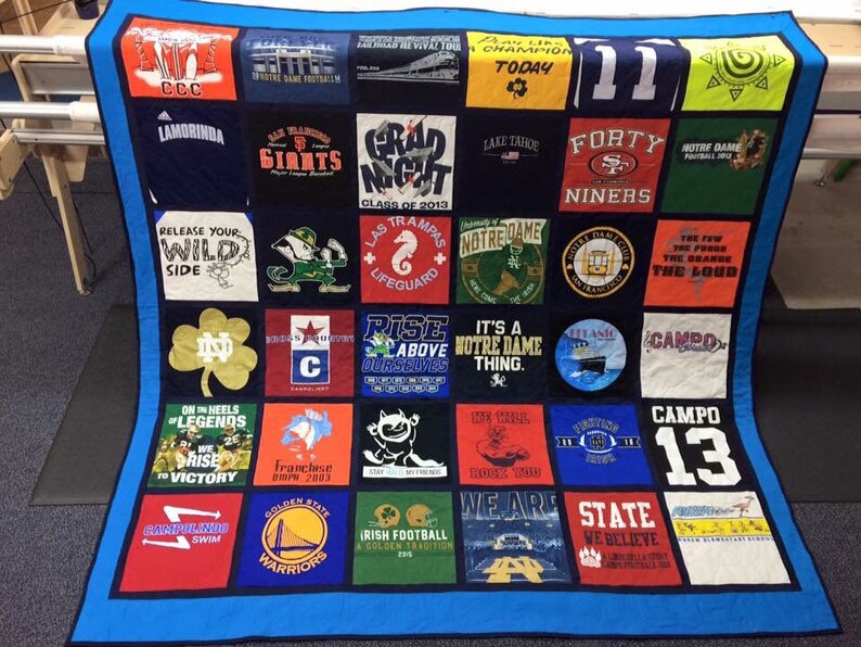 Custom Tshirt Quilt with Sashing and Bordering Etsy