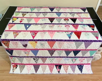 Custom Baby Clothes Quilt - “FLAG” design - Handmade Quilt out of Your Sweet Baby's clothes!! Pick your size!