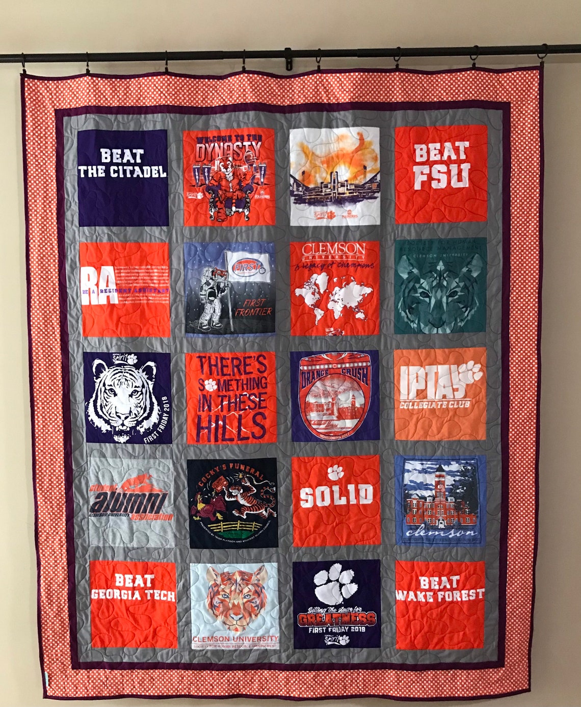 Custom Tshirt Quilt With Sashing and Bordering Etsy