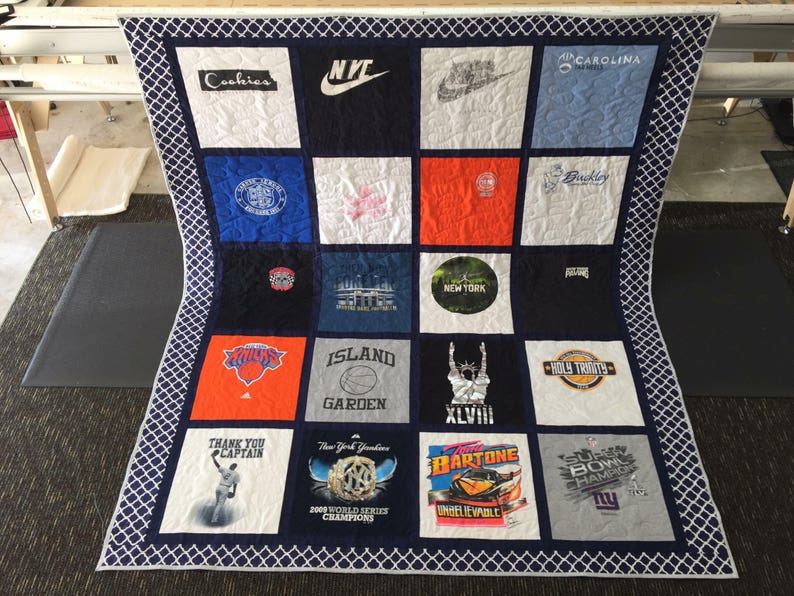 Custom Tshirt Quilt with Sashing and Bordering Etsy