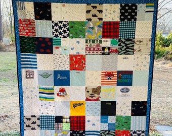 Custom Baby Clothes Memory Quilt – Handmade Keepsake Quilt