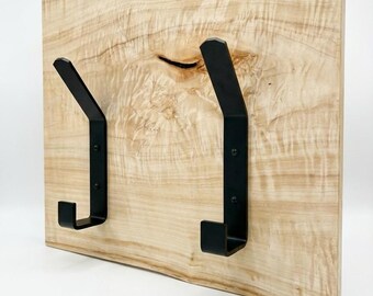 Heavy-Duty Steel Double Hook - USA Made, Matte Black