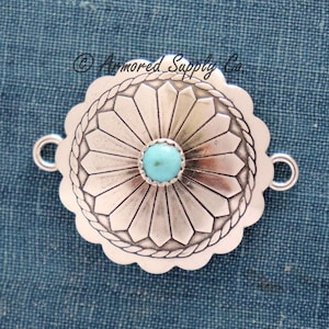 Sterling Silver Concho Connector #2, jewelry connector, jewelry components, permanent jewelry, silver connectors, sterling silver components