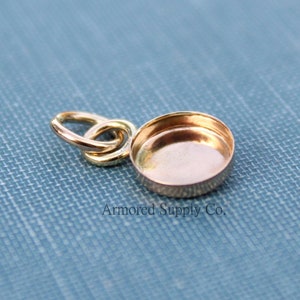 14k Gold Filled Round Bezel Pendant Blank, Yellow Or Rose Gold Mounting Setting, Wholesale Blanks, DIY Gold Pendant Blanks, Jewelry Supplies