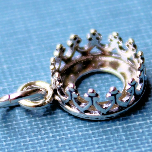Crown Pendant Blank Charm Band Wholesale Blanks Silver Etsy