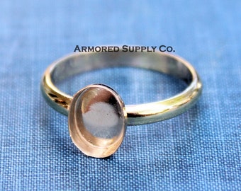 Gold Filled Oval Bezel Cup Ring blank, Comfort Ring Band, Breast Milk DIY ring, DIY jewelry supplies, wholesale jewelry, diy ring blank