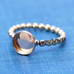 Anello a coppa con castone riempito d'oro da 8 mm, cabochon rotondo, cuscinetto in resina latte materno, forniture per gioielli fai da te, crea il tuo anello, gioielli all'ingrosso