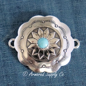 Sterling Silver Concho Connector #4, jewelry connector, jewelry components, permanent jewelry, silver connectors, sterling silver components