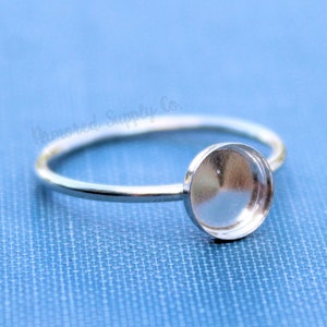 7mm Bezel Cup Ring blank, Round Cabochon, Cab Resin Glue Pad Breast Milk, DIY jewelry supplies, build your ring, wholesale jewelry, diy ring