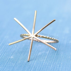 Gold-Filled Claw Rope Ring Blank, 6 Prong Raw Stone Ring Setting, Wholesale Ring, Design Your Ring, DIY Ring Blank Jewelry Supplies