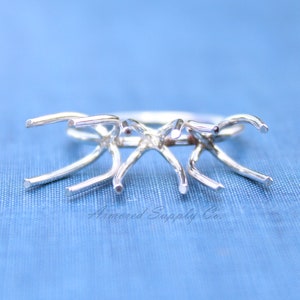 Silver Triple Claw Prong Raw Stone Ring Blank, Prong Silver Band, Wholesale Ring, Raw Stone, Design Your Ring, DIY Jewelry, Jewelry Supplies