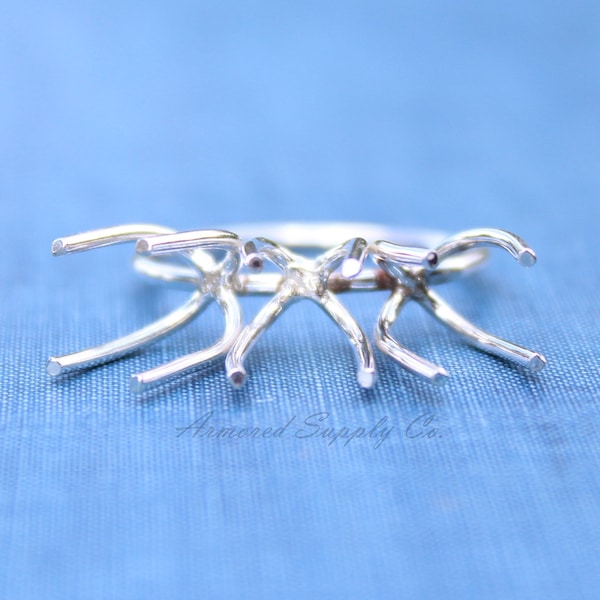 Silver Triple Claw Prong Raw Stone Ring Blank, Prong Silver Band, Wholesale Ring, Raw Stone, Design Your Ring, DIY Jewelry, Jewelry Supplies