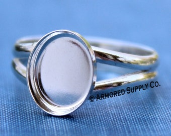 Sterling Silver Split Shank Ring Band Oval Bezel Cup blank, Oval Cabochon, Breast Milk, DIY jewelry supplies, wholesale jewelry, diy ring