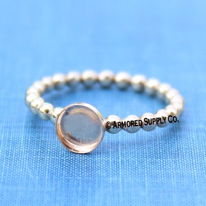 Anello a coppa con castone riempito d'oro da 4 mm, cabochon rotondo, cuscinetto in resina latte materno, forniture per gioielli fai da te, crea il tuo anello, gioielli all'ingrosso