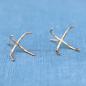 14k Gold Filled Claw Prong Raw Stone Stud Earring Blanks, 4 Prong Setting, Wholesale Blanks, DIY Jewelry, Blanks, Jewelry Supplies