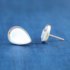 Plain Pear Stud Earring Blanks, Blank Stud Settings, Wholesale Blanks, Silver Earrings, Make Earrings, DIY Jewelry, Jewelry Supplies