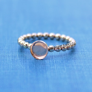 Anello a coppa con castone riempito d'oro da 3 mm, cabochon rotondo, cuscinetto in resina latte materno, forniture per gioielli fai da te, crea il tuo anello, gioielli all'ingrosso