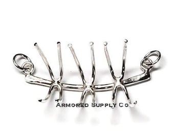 Triple Claw Prong Bar Pendant Blank, Raw Stone Setting, Wholesale Blanks, Raw Stones, Pendant, DIY Jewelry, Silver Blanks, Jewelry Supplies