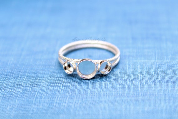 Anillo de plata esterlina doble Criss Cross Tamaño Pequeño Mediano Grande Extra Grande