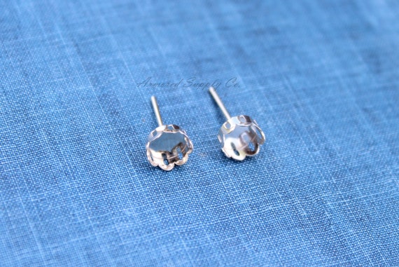 20Pcs Suitable for ss38 Bezel Earrings Crown Claw Setting Earring Stud 8mm 20Pcs Suitable for ss38 Bezel Earrings Crown Claw Setting Earring Stud 8mm
