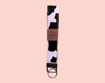 Cow Print Key Fob | Wristlet | Keychains