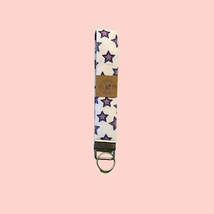 Purple Stars Key Fob | Wristlet | Keychains