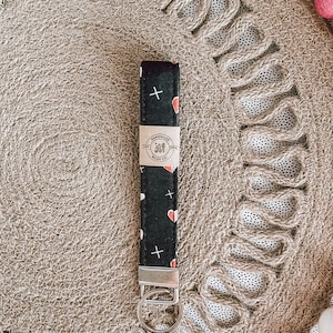 Minimalist Hearts Key Fob | Valentine&#39;s Day Wristlet | Galentine&#39;s Keychains
