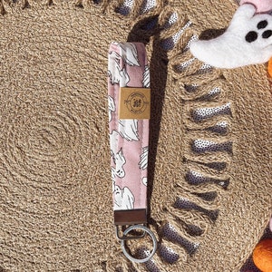 Portachiavi con fantasmi rosa / Braccialetto di Halloween / Portachiavi