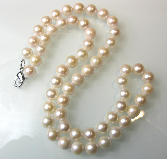 New 7-8mm Pink Cultured Akoya Pearl Necklace 18'' AA+ New 7-8mm Pink Cultured Akoya Pearl Necklace 18'' AA+