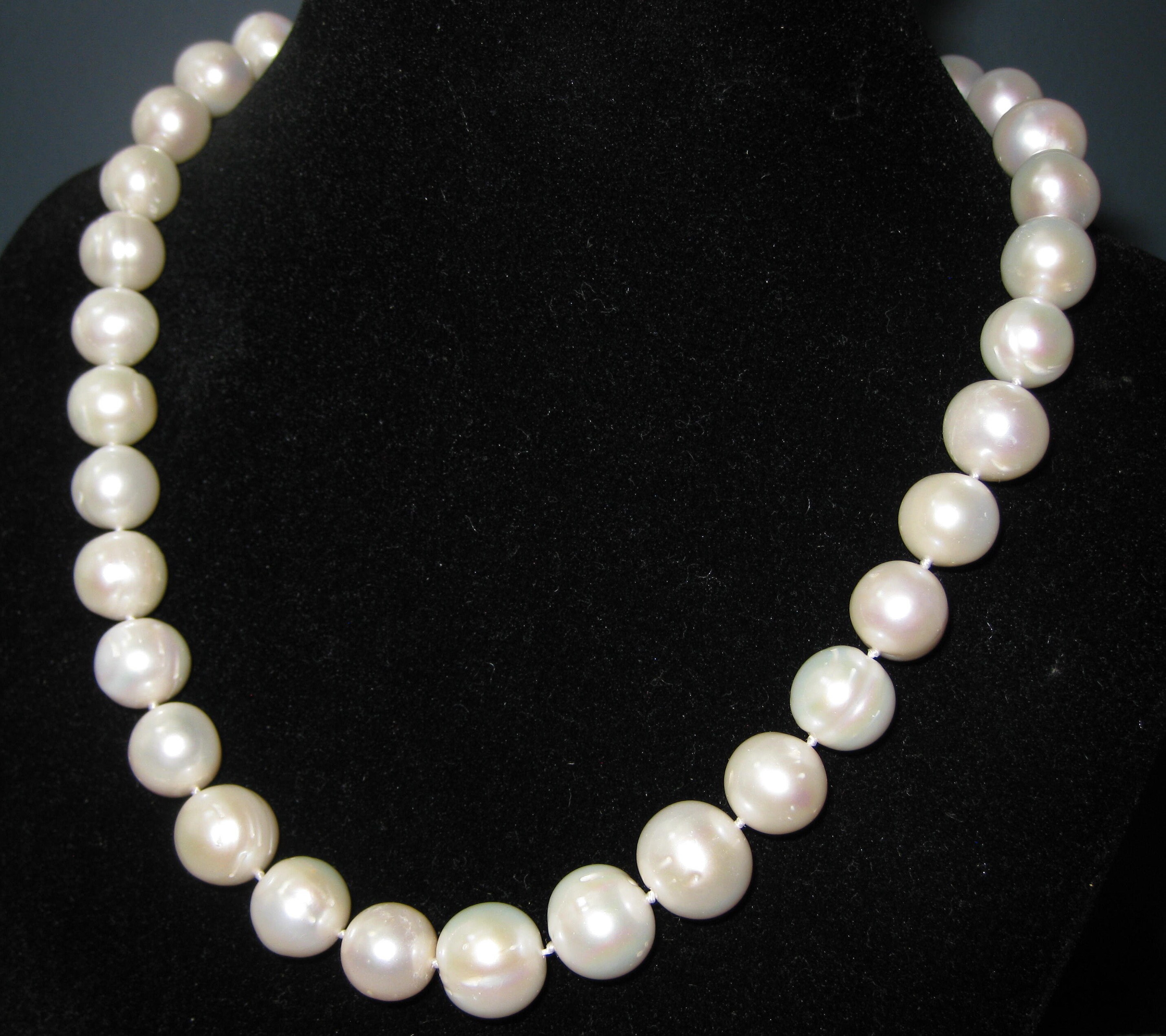 Huge 12 - 14mm AA+ White Freshwater Pearl Necklace Various