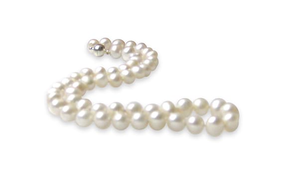 mm White Freshwater Cultured Pearl Necklace Strand fish hook clasp  nk103