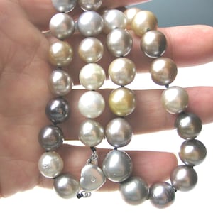11mm AA+ Natural Tahitian South Sea Multi-color Pearl Necklace 18KG Diamond  clasp Wedding Christmas Anniversary Valentine's day gift-nk297